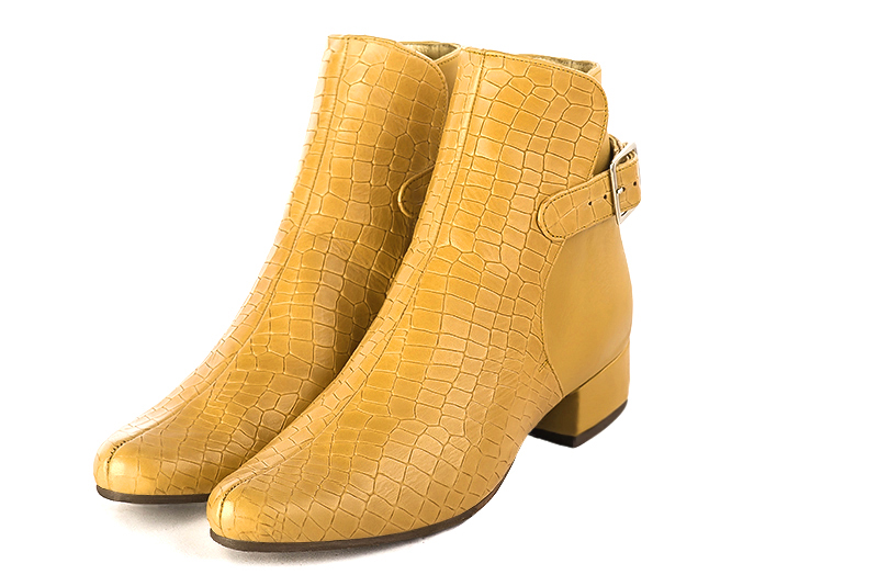 Dress large handbag in mustard yellow leather - Rear view